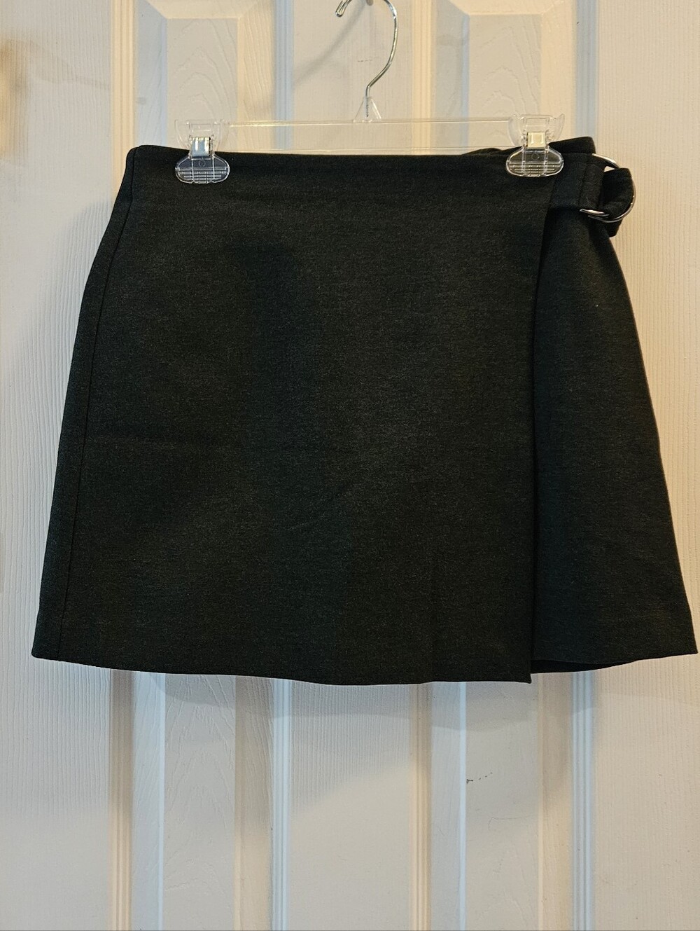 SPANX Black Faux Wrap Skirt  With UnderShorts, Sz Sm, NWT (15"-17" Waist)